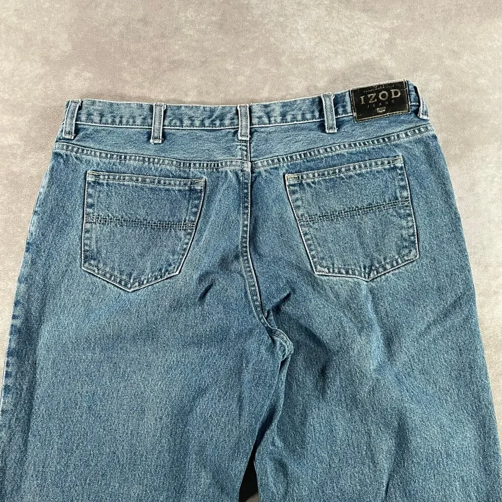 Vintage Izod Relaxed Fit Blue Denim Jeans Men’s 38x30